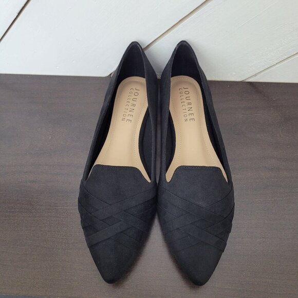 NEW Journee Collection Mindee Womens Size 10 Black Flat Sandals 5CT - Picture 2 of 6